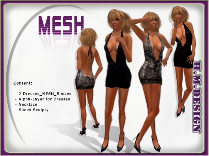 H.M.Design_Complete Outfit Darla with 2 MESH Dresses Neckholder