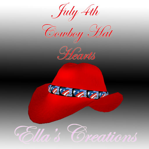 EC 4th of July Cowboy Hat - hearts