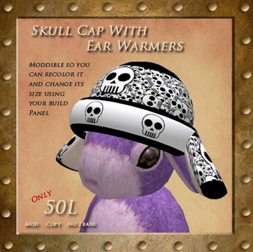 Skull Hat With Ear Warmers