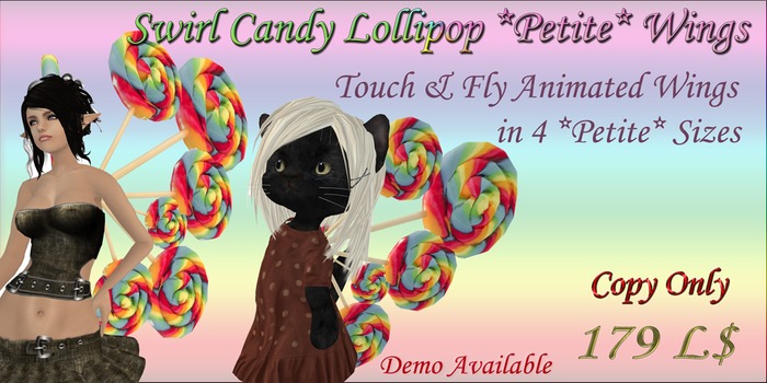 ~BLD~ Swirl Candy Lollipop Wings Bulk Demo Pack