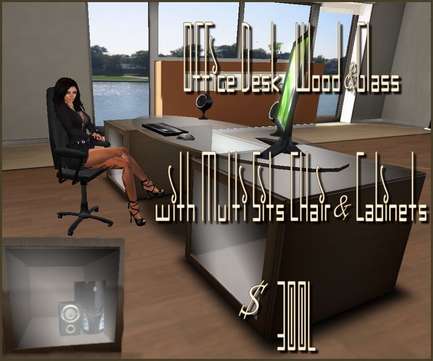 Office Desk & Shelf & Chair