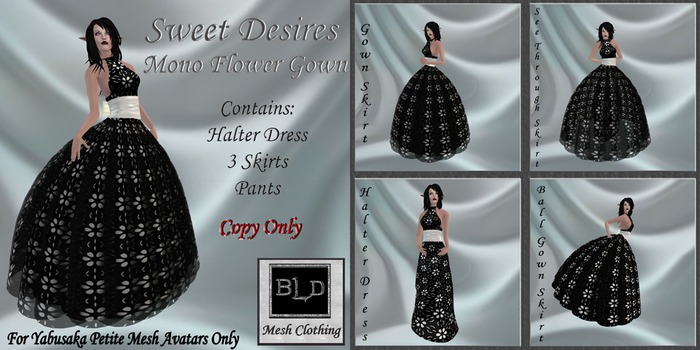 ~BLD~ Sweet Desires - Mono Flower *Petite* Gown