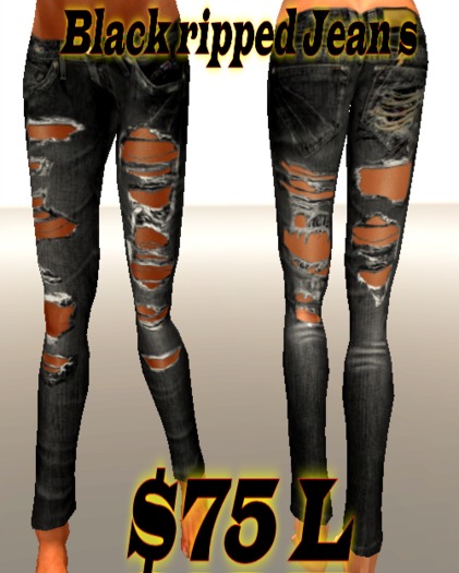 .::FS::. black ripped jeans 