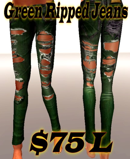 .::FS::. green ripped jeans boxed