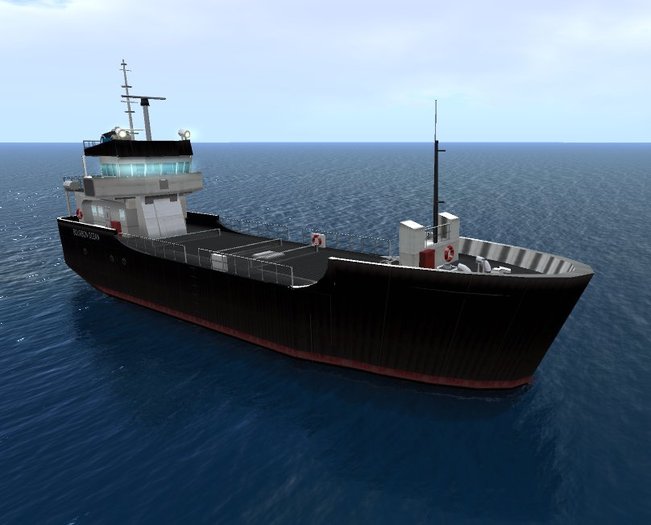 Small Container ship V2.50 - 46.5m 105p- noir c/m