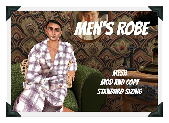 Second Life Marketplace Mens red plaid robe