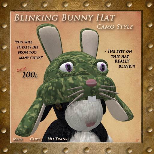 Blinking Bunny Hat for Tinies: Camo