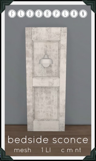 floorplan. bedside sconce [ boxed ]