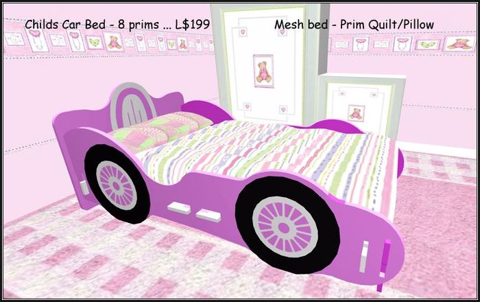 Childs Car Bed Pink