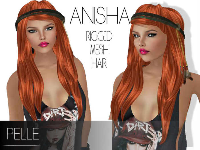Pelle - ANISHA  RIGGED MESH HAIR NATURE RED