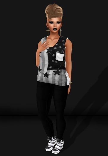 .R:R. Rocsie Tank Tops - MESH - American Flag