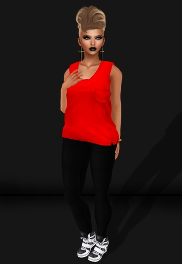 .R:R. Rocsie Tank Tops - MESH - Red