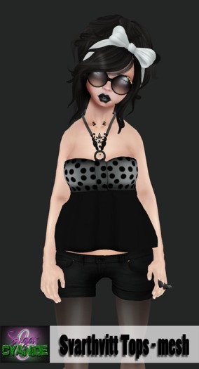 .S&C. Svarthvitt Top - Polkadots