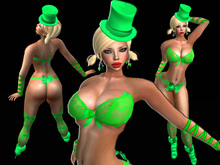 "SELVA DESINGS COSTUMES" OUTFIT LENCERIA GREEN FANTASY