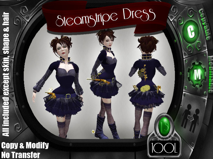 ~JA~ Steamstripe Dress - Blue - Boxed