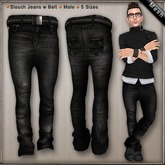 DN Mesh (M): Slouch w Belt - Black
