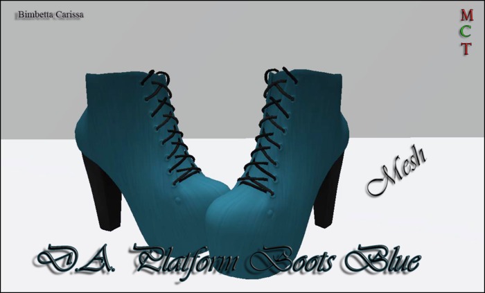 D.A. Platform Boots Blue