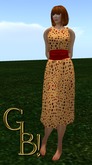 *GB!* Retro Dress Apricot w Red Sash
