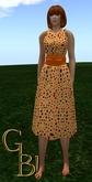 *GB!* Retro Dress Apricot w Orange Sash