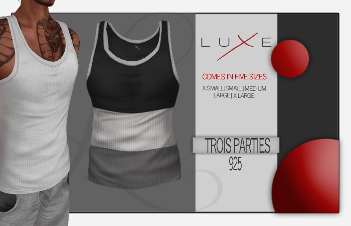 - LUXE Wife Beater - Trois Parties - 925