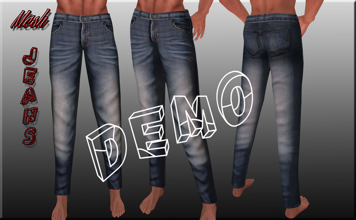 Mens Mesh Blue Jeans 3 Styles DEMO
