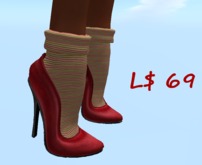 ...High Stiletto - red - with socks...