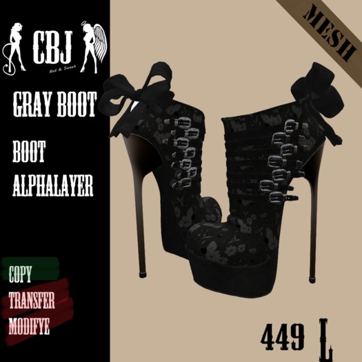***CBJ*** GRAY BOOTS MESH BOXED