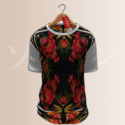 SVRN. Multicolor Floral Tee. (White)