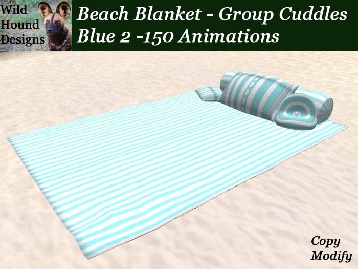 [WHD] -- Beach Blanket - Blue 2 - Group Cuddle Version - C/M - 150 animations - 92 poses