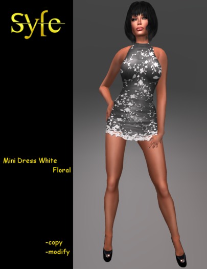 Mini Dress White Floral - Syfe