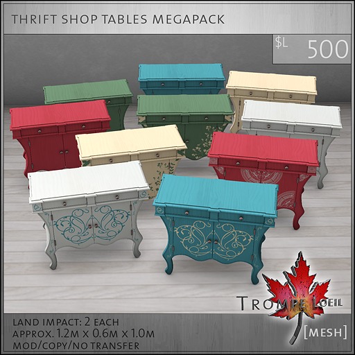 Trompe Loeil - Thrift Shop Table Ecru White Set [mesh]