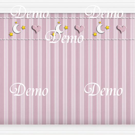 ~*Moon & Stars Pink Striped*~ Wallpaper