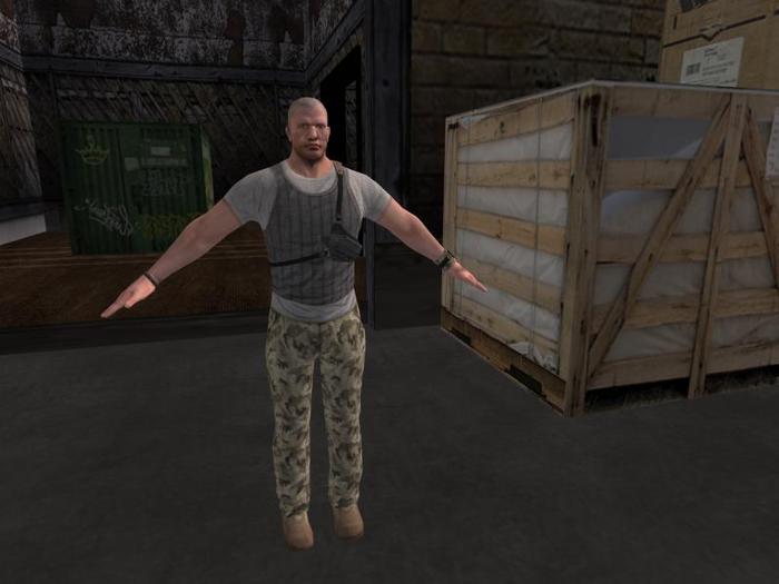 Milatary bald man in operation 17 prims