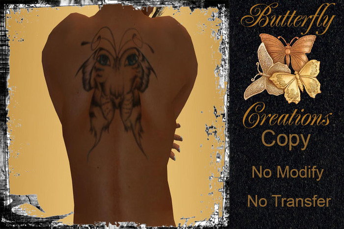 !DnL Designs Tiger butterfly back tat2