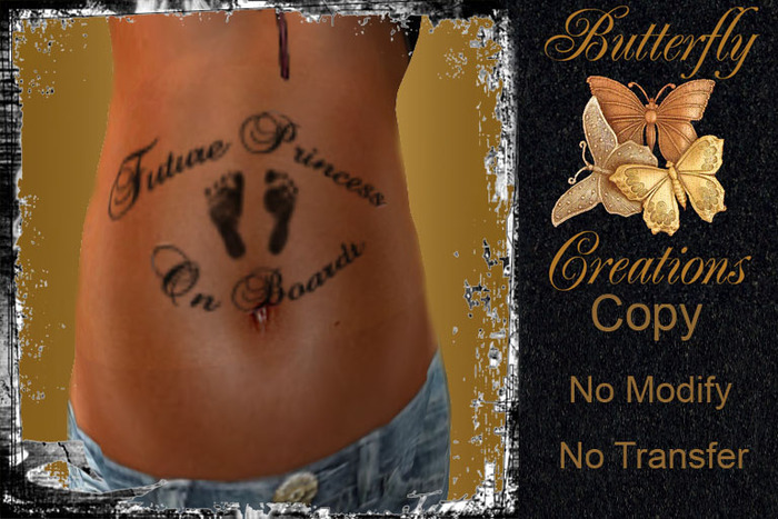 **TATTOO-Future princess on board tummy tattoo