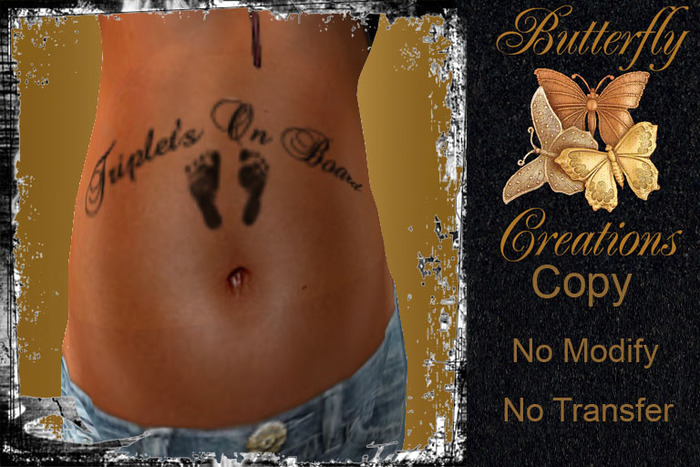 **TATTOO-triplets on board tummy tattoo