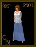 *GB* Skirt & Ruffle Top Blue Floral