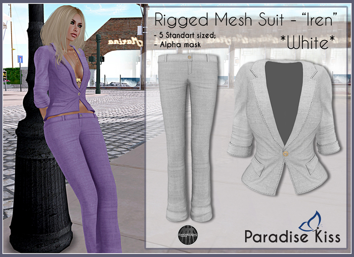 {Paradise Kiss} Iren Suit-White (Rigged Mesh)