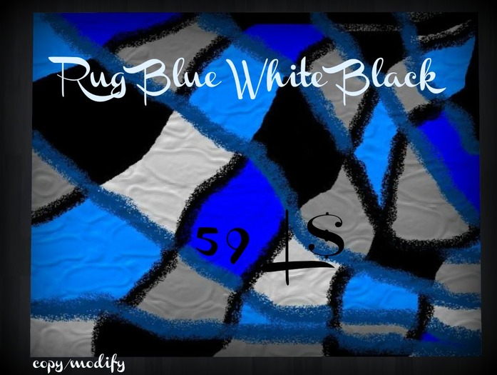 RUG BLUE WHITE BLACK