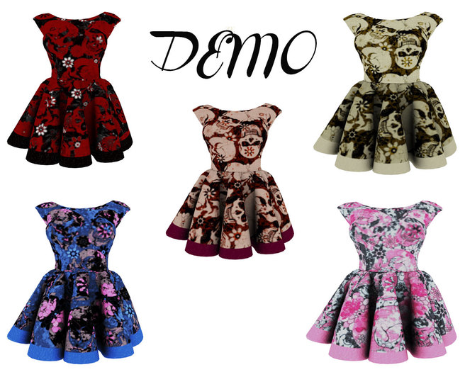 [ZE] Skulls & Roses Party Dress {DEMO}