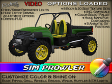 Riders Sim Prowler - Heavy-Duty XUV (Xtreme Utility Vehicles) - w/ Texture & Color Change - Pre-Textured "Gator Colors"