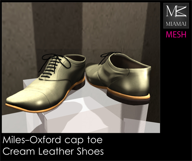 Miamai_Miles-Oxford Cap Toe_Cream brown soles