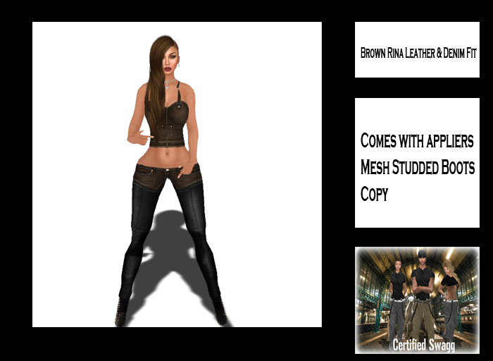 C.S Brown Rina Denim & Leather Fit