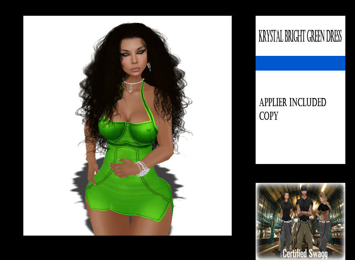 C.S. Krystal Bright Green Dress