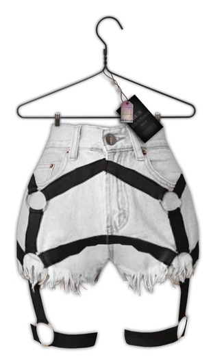 RaMa RoWanberry - Harness Cutoff Shorts/White.