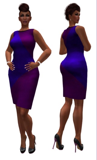 Colorblocked Mesh Dress Purples 