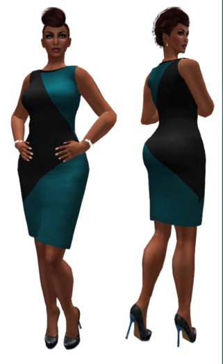 Colorblocked Mesh Dress Purples bagged