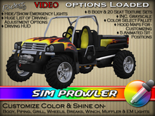 Riders Sim Prowler - Heavy-Duty XUV (Xtreme Utility Vehicles) - w/ Texture & Color Change - Pre-Textured "Flames"