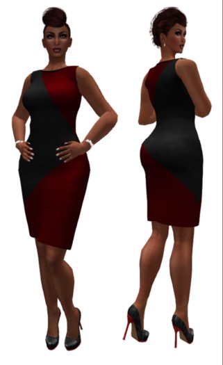 Colorblocked Mesh Dress Purples bagged