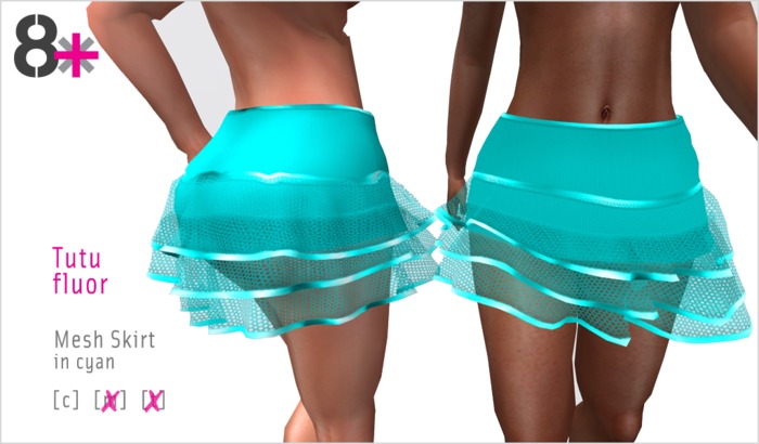 8+ // Ruffled Tutu Fluor Cyan